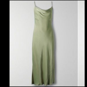 Aritzia Wilfred Slip Dress in Olive